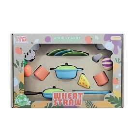 Посуд YY-097 каструля, сковорідка, тарілки, чашки, продукти на липучках, кор., 36-24-9,5 см. - 1 - smarttoys.com.ua