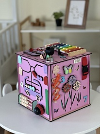 Бізікуб "Робот" 30х30х30 см рожевий - 13 - smarttoys.com.ua