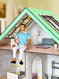 Ляльковий дім 75х60х60 см біло-бірюзовий - 12 - smarttoys.com.ua