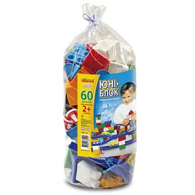 Конструктор дитячий "ЮНІ-БЛОК" (60 дет.) паяний кульок - 1 - smarttoys.com.ua