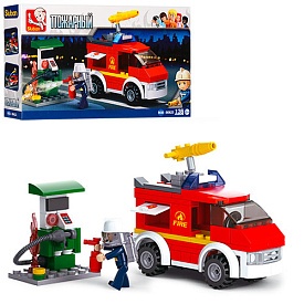Конструктор SLUBAN M38-B0623 "Fire": машина, заправка, фігурка, 136 дет.24-14-4,5см - 1 - smarttoys.com.ua