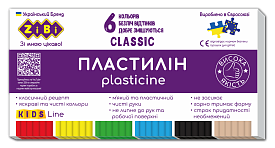 Пластилін CLASSIC 6 кольорів, 120г, KIDS Line - 1 - smarttoys.com.ua