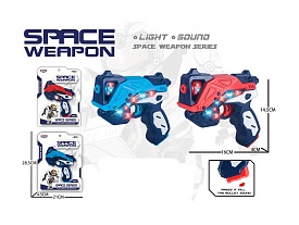 Пістолет KT218-52 бластер, 2 кольори, муз., світло, бат., лист, 21-28,5-4 см. - 1 - smarttoys.com.ua