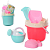 Набір для пісочниці 295-2 відро, лопатка, граблі, лійка, формочка, 2 кольори, сітка, 21-15-14 см. - 1 - smarttoys.com.ua