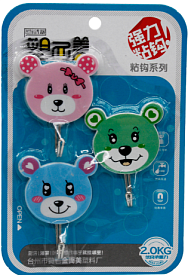 Гачок №9010 металопл. ведмедик 3шт на листі (160)  - 1 - smarttoys.com.ua