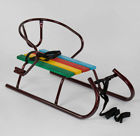 Сани "Санта" КОЛЬОРОВІ, колір бордовий / БЕЗ РУЧКИ / - 1 - smarttoys.com.ua