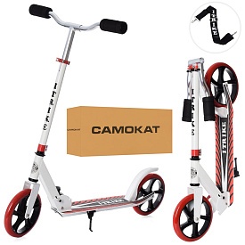 Самокат SR 2-010-10-W-R алюм.+сталь,2кол.ПУ200мм,кермо87/96см,підніжка52/30-11см,підстав.,скл.,черв. - 1 - smarttoys.com.ua