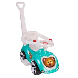 Машина-Каталка ЛАПКА з ручкою Бірюза  - 1 - smarttoys.com.ua