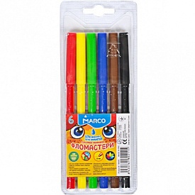 Фломастери 6 кольорів Super Washable,1690- 6,ТМ "Marco" - 1 - smarttoys.com.ua