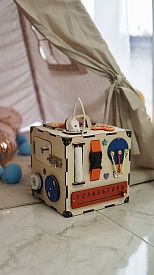 Бізікуб 23х23х23 см бежевий - 3 - smarttoys.com.ua