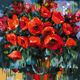 Набір для розпису по номерах. "Макова ніжність" 40х40см - 1 - smarttoys.com.ua