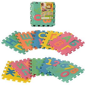 Килимок Мозаїка M 2736 EVA, абетка (укр.) та цифри, 10 дет., кул., 29-29-8 см - 1 - smarttoys.com.ua