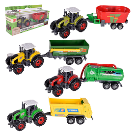 Трактор з причепом мет. арт. SQ90333-2B (144шт/2) 4види,  короб. 27*13,*6,5см - 1 - smarttoys.com.ua