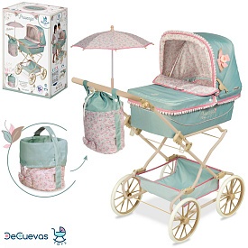 Візочок 82045  для ляльки, класика, кошик, подушка, сумка, парасолька, мет., кор., 42-60-24 см.  - 1 - smarttoys.com.ua