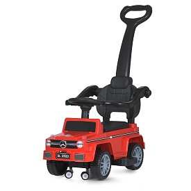 Каталка-толокар M 5043L-3 батьків. ручка, шкір. сидіння, муз., світло, червоний. - 1 - smarttoys.com.ua