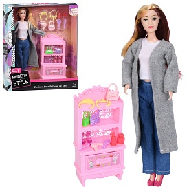 Лялька YY2007A 29см, шарнірні руки, взуття, сумки, аксесуари, шкаф, в кор-ці, 26-32-7см - 1 - smarttoys.com.ua