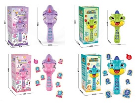 Мікрофон HD-822-824 акум., BТ, регулятор гучності,USB,2 види,2кольори,муз.,світло,бат.,9,5-21-9,5см. - 1 - smarttoys.com.ua