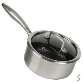 Ківш з антипригарним покриттям з кришкою "Соти" 2.8л (d20*9см) інд. дно 10384-20 - 1 - smarttoys.com.ua
