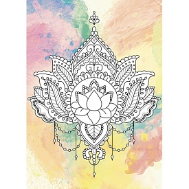 Набір для розпису на полотні. Дзен малювання. Королівський лотос (палітра топаз) 18*25 - 1 - smarttoys.com.ua