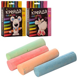 Крейда MK 0096 4 шт., кольорова, кор., 13-10-2,5 см - 1 - smarttoys.com.ua