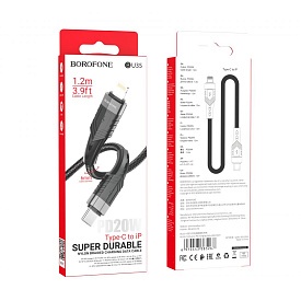 Кабель USB Borofone BU35 PD Type-C to Лайтнін 1,2m (Чорний) - 1 - smarttoys.com.ua