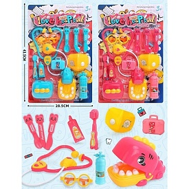 Набір лікаря 706-107 стетоскоп, набір стоматолога, динозавр (щелепи),окуляри,мед.інстр., 2 кольори - 1 - smarttoys.com.ua