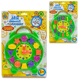Сортер "Мій перший годинник" 7331 (24) "4FUN Game Club", геометричні фігури, цифри, на листі - 1 - smarttoys.com.ua