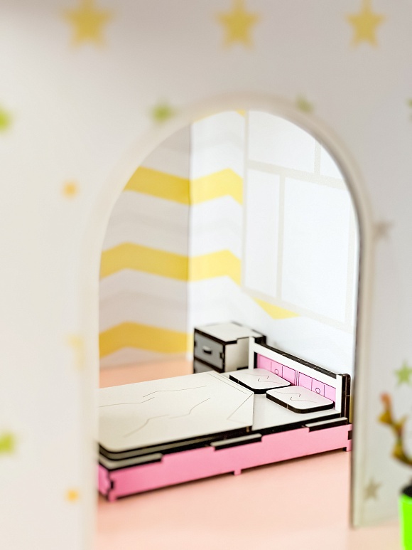 Ляльковий дім 75х60х60 см біло-бірюзовий - 8 - smarttoys.com.ua