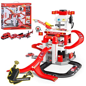 Гараж 660-S21 пожеж.частина,ліфт,гучномовець,бризкає водою,трансп.-мет.,53дет.,муз.,світло,бат.,кор. - 1 - smarttoys.com.ua