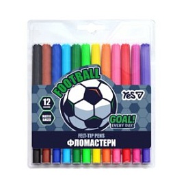 Фломастери Yes 12 кольорів "Football" - 1 - smarttoys.com.ua