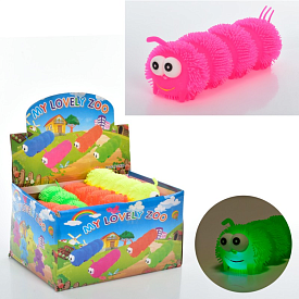 Їжачок MS 3573 антистрес, гусениця, 6 кольорiв, 12 шт. в диспл., 32-18-23 см. - 1 - smarttoys.com.ua