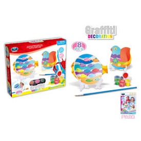 Набір для творчості 868-D26 Розфарбуй рибку та пташку(глиняні), рибка.пташка.декор,фарби,пензлик.кор - 1 - smarttoys.com.ua