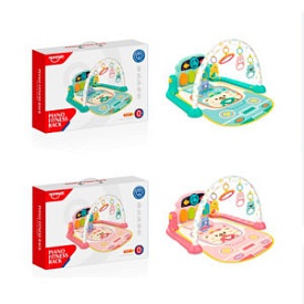 Килимок для немовляти HE0646-0647 дуга,дзеркало,4шт тварини-брязкал.муз.світ.шестерні.тріск.бат.кор. - 1 - smarttoys.com.ua