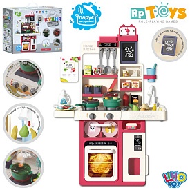 Кухня WD-815A 70-45-70,5см,плита,звук,світло,пара,духовка,мийка-ллється вода(механіч),46дет.бат.кор. - 1 - smarttoys.com.ua