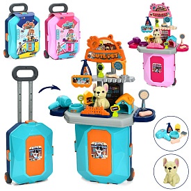 Набір гральний «грумер» D57994-A стіл 46-24-66см,склад. в чемодан(ручка,2 колеса),фен, гребін.,аксес - 1 - smarttoys.com.ua