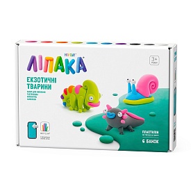 Набір пластиліну, що самостійно твердіє, ЛІПАКА - ЕКЗОТИЧНІ ТВАРИНИ: ХАМЕЛЕОН, ГАСТРОПОДА, АКСОЛОТЛЬ - 1 - smarttoys.com.ua