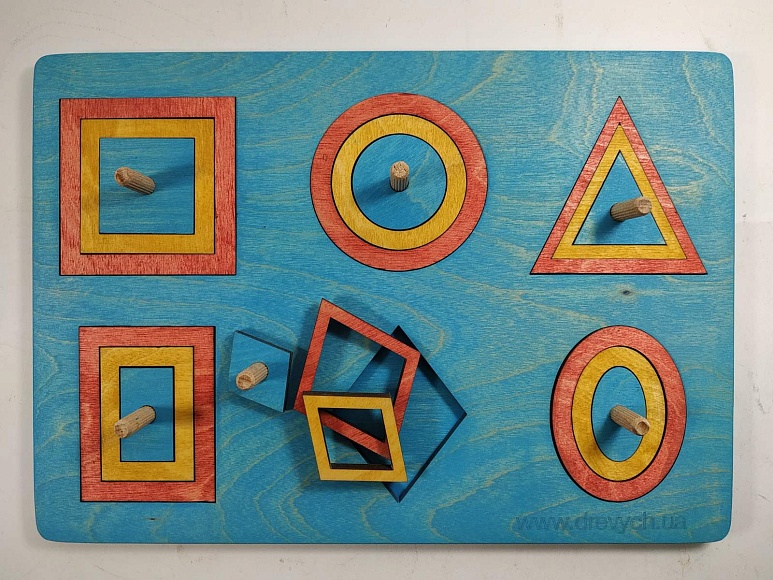 Іграшка Монтессорі Планшет дерев'яний "Геометрія" - 2 - smarttoys.com.ua