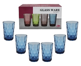 Набір склянку. скляний №DKB-2 в уп.6шт Cініє (13*8*6.5)cm ЦІНА ЗА 6 СТАКАНІВ - 1 - smarttoys.com.ua
