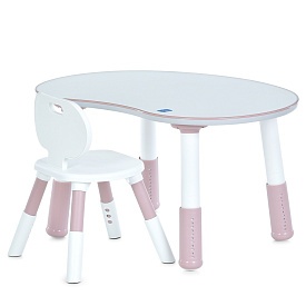 Столик M 6179-8 1 стільчик, дерево, кор., рожевий - 1 - smarttoys.com.ua