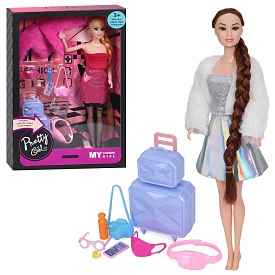 Лялька YY2137E 28см, шарнірні руки, валіза, аксесуари, 2 види, в кор-ці, 22-32,5-5,5см - 1 - smarttoys.com.ua