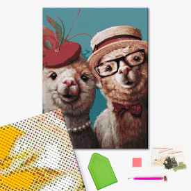 Алмазна мозаїка: Милі Лами ©Lucia Heffernan 40х50 - 1 - smarttoys.com.ua