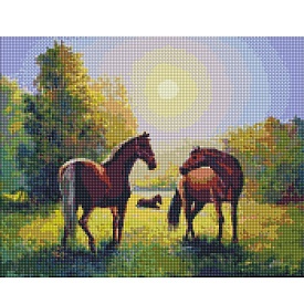 Набір з алмазною мозаїкою "Родина конячок" 40х50см - 1 - smarttoys.com.ua