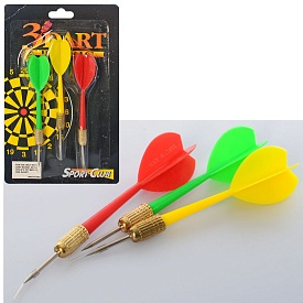 Дротики M №3005 з голкою, 3 шт., 3 кольори, лист, 11-19-2,5 см. - 1 - smarttoys.com.ua