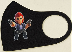 Маска Pitta Print S Brawl Stars Кольт Black																						 - 1 - smarttoys.com.ua