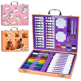 Набiр для творчостi MK 5690 маркери двосторонні, фломастери, фарби, 2 види, валіза, 35-29-5 см. - 1 - smarttoys.com.ua