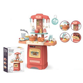 Кухня 889-176 плита,духовка,мийка-ллється вода (бат.),посуд,продукти,29пр.,муз.,світло,кор.,37,5-53, - 1 - smarttoys.com.ua