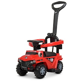 Каталка-толокар M 4231L-3 2 в 1 (батьківська ручка), муз., світло, шкір.сидіння, бат., червоний. - 1 - smarttoys.com.ua