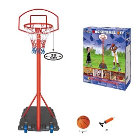 Баскетбольне кільце MR 0326 на стійці(метал),щит(пластик),кільце(метал),сітка,м'яч,насос,кор.,52-70, - 1 - smarttoys.com.ua