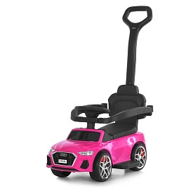 Каталка-толокар M 6254EL-8 бат.ручка, муз, світло, шкіра, підсклянник, MP3, BLUETOOTH, рожевий - 1 - smarttoys.com.ua