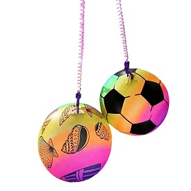 М'яч дитячий MS 4316 9 дюймів, 70г, пружина, карабін, 3 види - 1 - smarttoys.com.ua